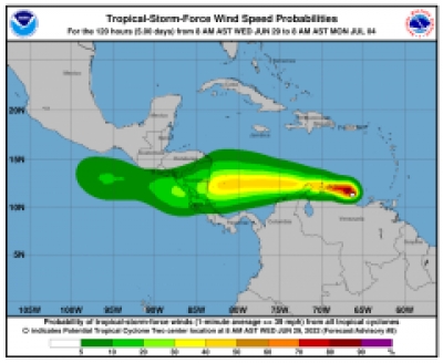 ONAMET atenta al desarrollo posible  ciclón localizado al norte de sur América